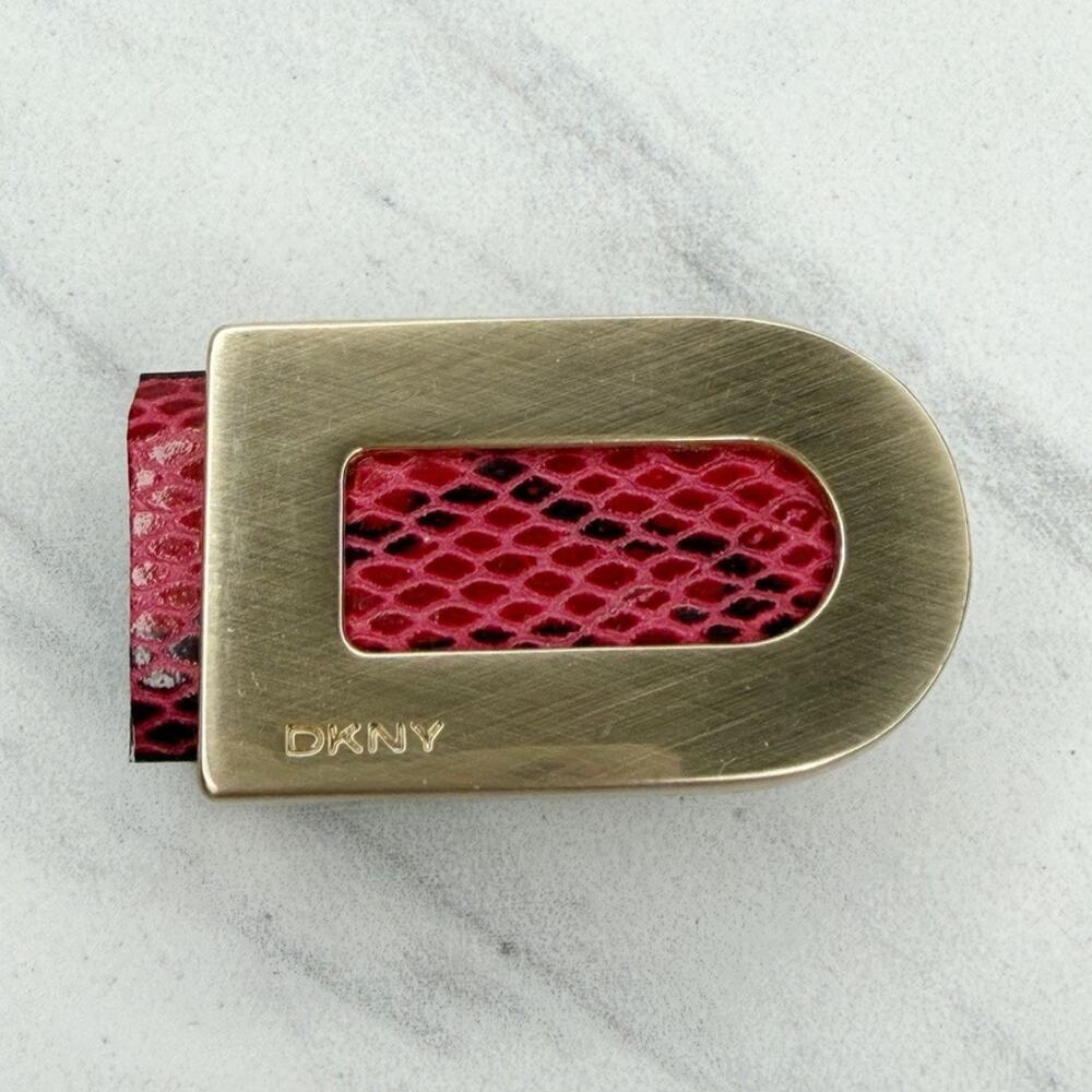 Vintage DKNY Brushed Gold Tone Logo Belt Buckle ✨